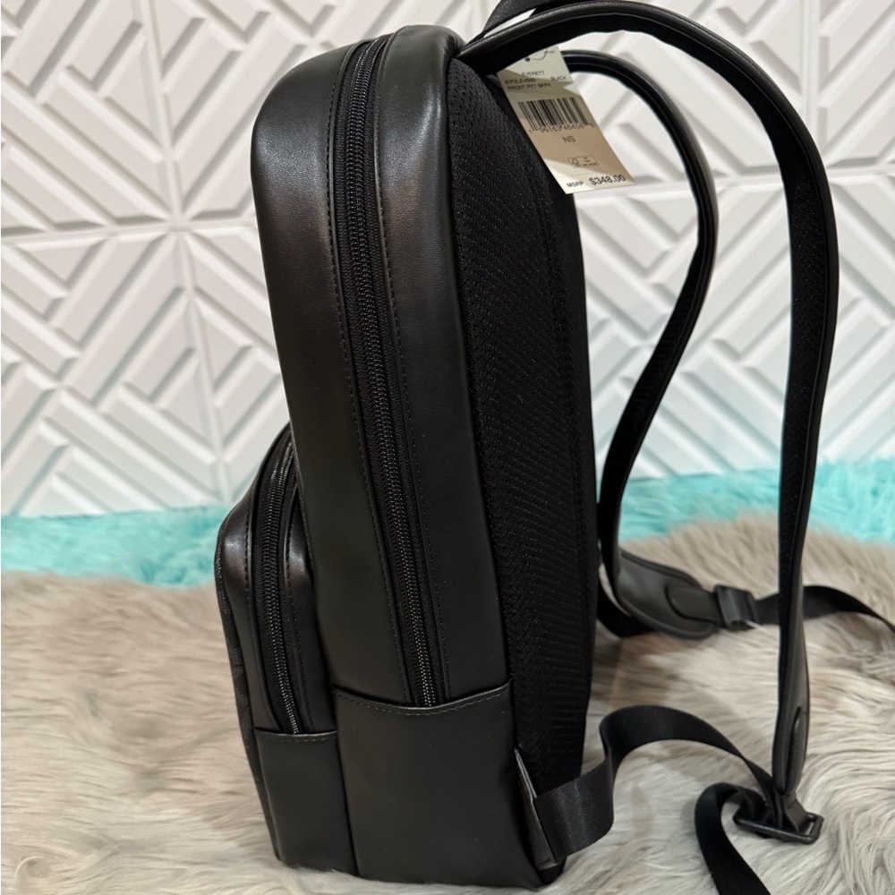 Michael Kors Signature EVERETT BLACK FRONT POCKET LARGE BACKPACK BAG UNISEX NEW - Picture 5 of 11